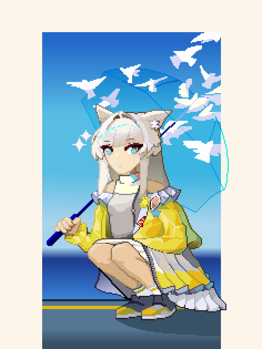 Portfolioday making cute and cool things in #pixelart #ドット絵