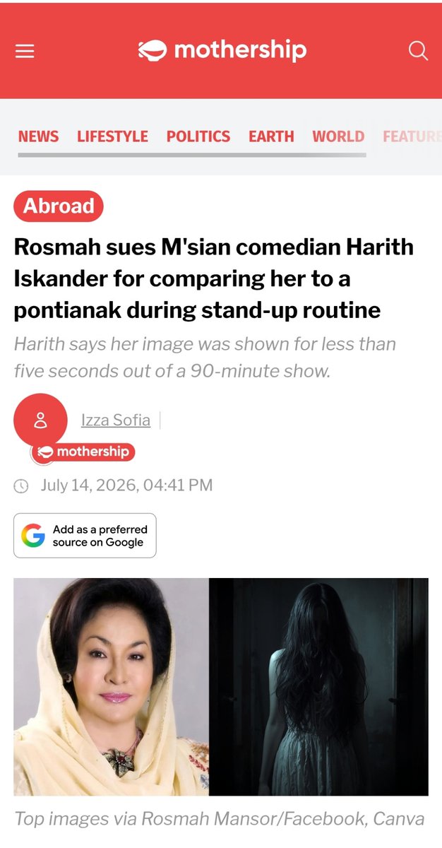 arieparikesit's tweet photo. Kuntiiiiii🤣

Bu Rosmah, istrinya Najib Razak melayangkan gugatan hukum kepada Harith Iskander, komedian senior Malaysia karena menyamakan dia dengan pontianak. 

Pontianak adalah kuntilanak dalam Bahasa Melayu🤣

Yang ada pontianak-lah yang sue @HarithIskander karena disamakan dengan Rosmah🤣