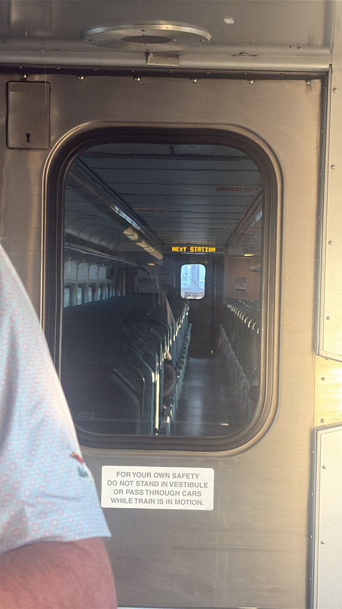 Leecellp's tweet photo. @NJTRANSIT Your conductor closed off the train cart… he hasn’t collected tickets because they are too busy, relaxing in the air condition while everyone else is hot…. Thank you for the fare increase! https://t.co/xGs2gWBuC8