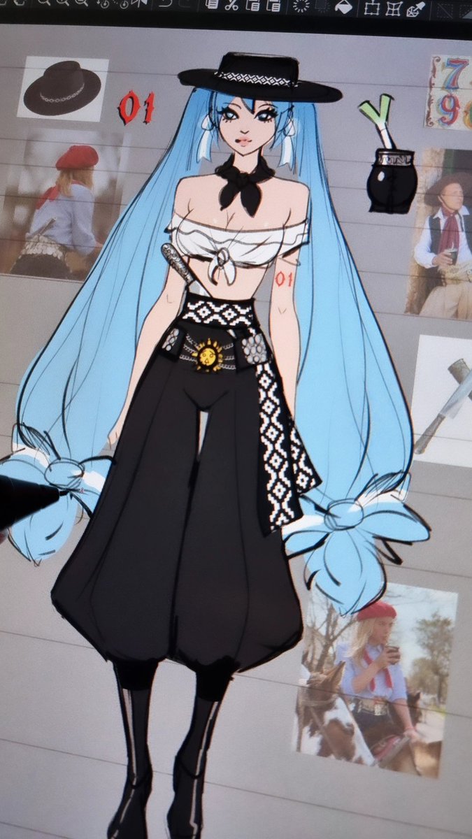 wuoarf's tweet photo. Designing my Argentine Miku 🇦🇷🧉 https://t.co/EK8NN5G0s5