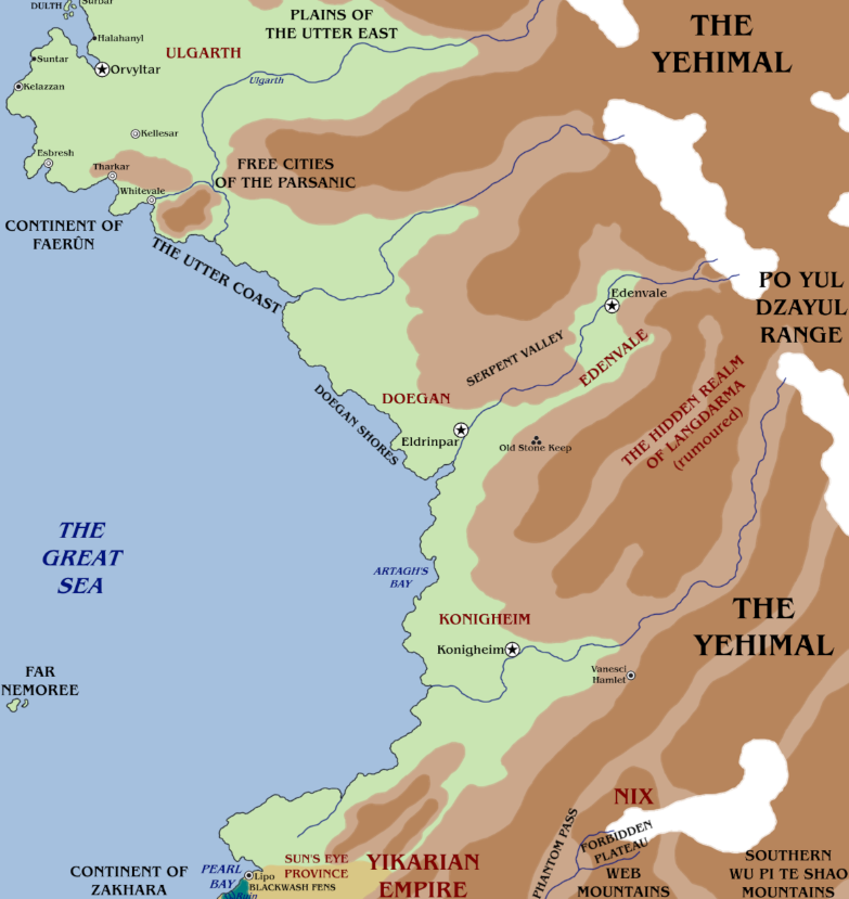 Werthead's tweet photo. @TheEdVerse Always good to get Utter East lore, especially given how none of the sources really seem to agree with one another. Would this be the correct area? https://t.co/9jcZ7zLFbx