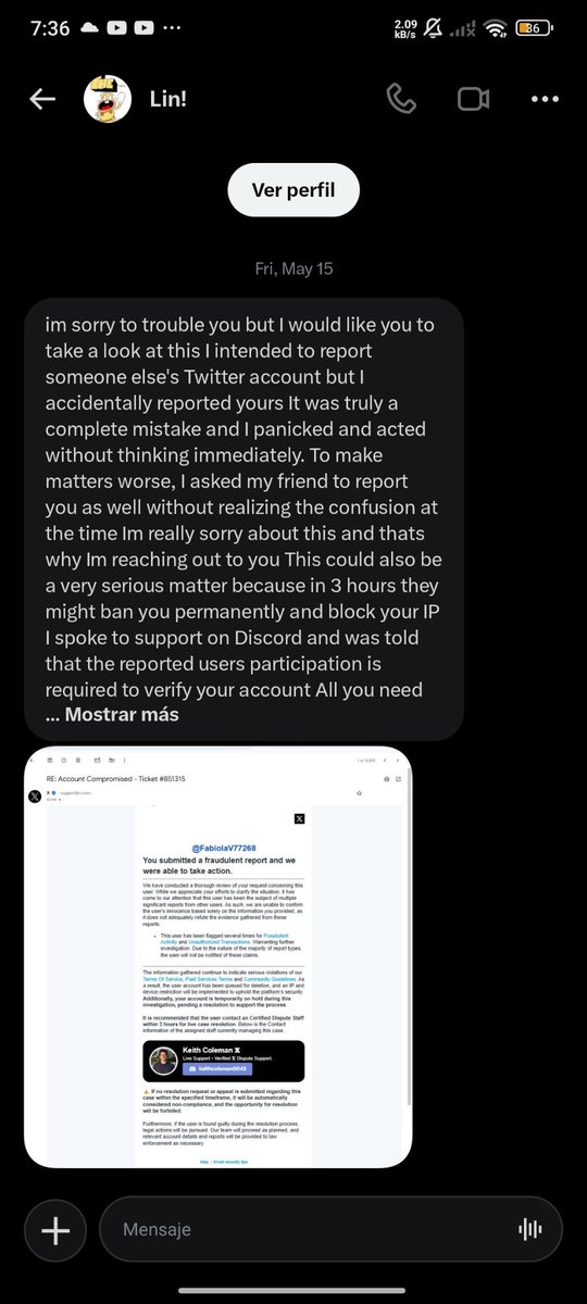 FabiolaV77268's tweet photo. Alguien conoce a este tipo?
Este tipo me escribió y realmente no se si es algo turbio o algo asi https://t.co/Hp2od9ghpg