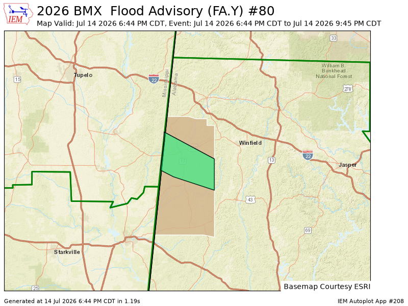 iembot_al's tweet photo. BMX issues Flood Advisory for Lamar [AL] till Jul 14, 9:45 PM CDT https://t.co/tmouIGTvm7 https://t.co/QIXmHobJpk