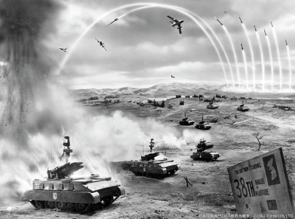 nihoneiga's tweet photo. ◤生誕125年・円谷英二
神話・戦争スペクタクル巨編の世界◢

「#世界大戦争」
◆7/16(木)よる7時30分～ほか

戦争の悲惨さ、核の恐怖
限りない平和への願いを込めて描いた超大作

#円谷英二 特技監督ならではの
特撮の数々が素晴らしい🎥

#フランキー堺 #宝田明 #星由里子
https://t.co/pbMcW4FhI5 https://t.co/Rmxo9L5Pnn