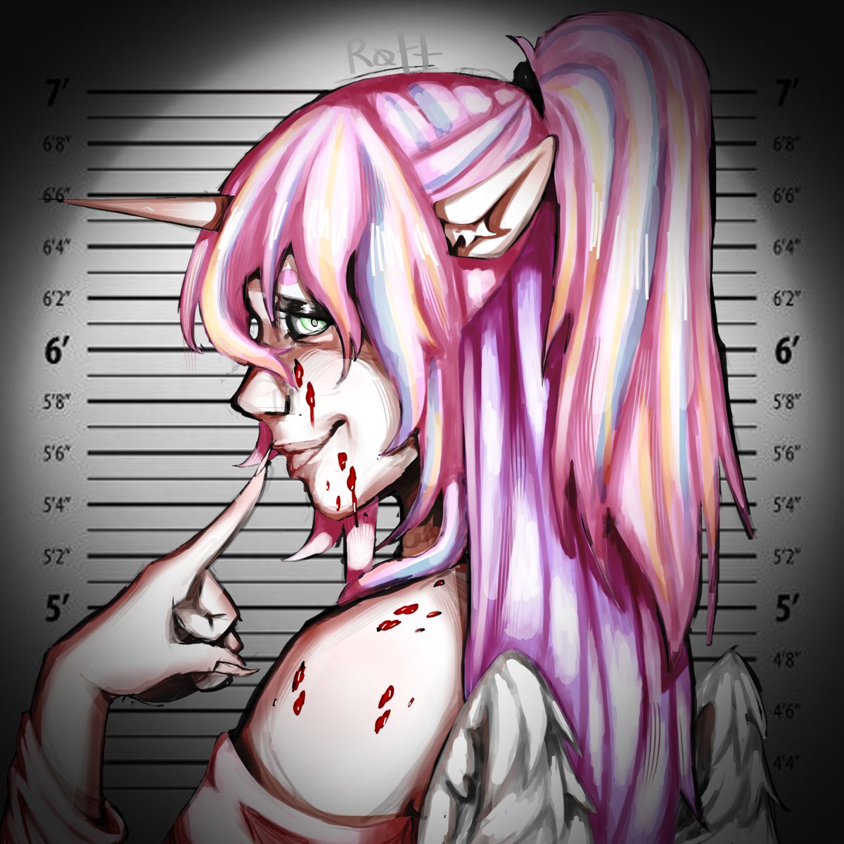 _RottenFlesh__'s tweet photo. Artfight has me locked in. Im building up my portfolio so I've been doing some rendered stuff. Im waiting till the month ends to show everything ive done but im proud of this one. Character owner: moneycat on artfight 
#artfight2026 https://t.co/XocMouQamU