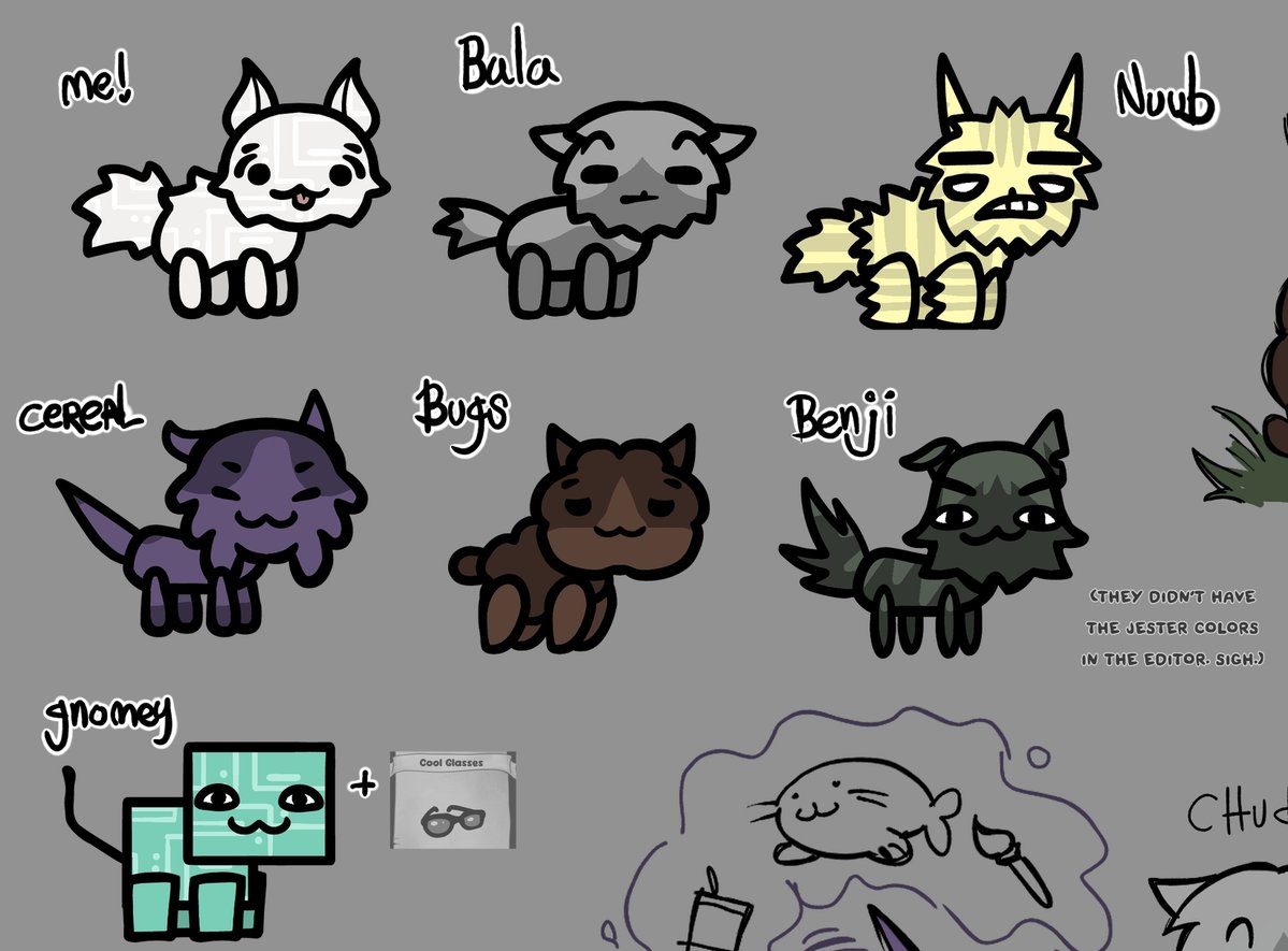 r0tty_starzz's tweet photo. drew my friends as cats because I loev them all ❤️❤️❤️ #mewgenics https://t.co/kxcVR772ni