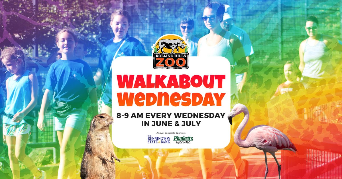 RHZoo's tweet photo. ☀️ Wake up with the wild! #WalkaboutWednesdays are every Wednesday in July, 8-9 AM, at #RollingHillsZoo. Enjoy a peaceful stroll & see the animals as they start their day! (Not all animals may be out) Stay past 9 AM & make it a #ZooDay! (Reg. admission applies. Members FREE.) https://t.co/8GKtq05gVy