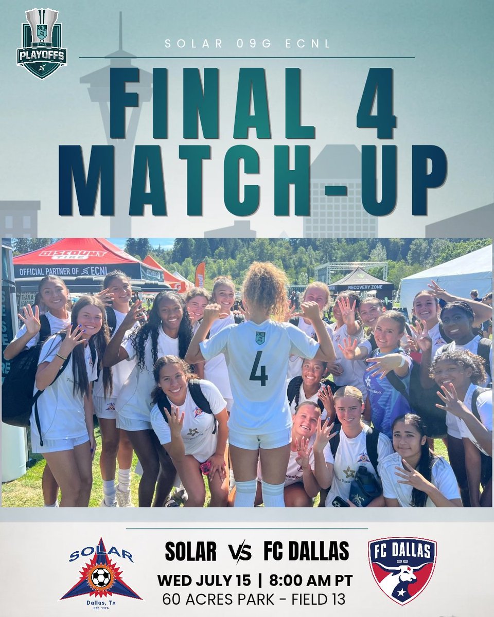 Solar09gECNL's tweet photo. Tomorrow's @ECNLgirls Final 4 game is a Texas Showdown. 

@SolarSoccerClub 
@TopDrawerSoccer 
@PrepSoccer 
@PrepSoccerTX 
@TheSoccerWire https://t.co/Gd4tzMv94r