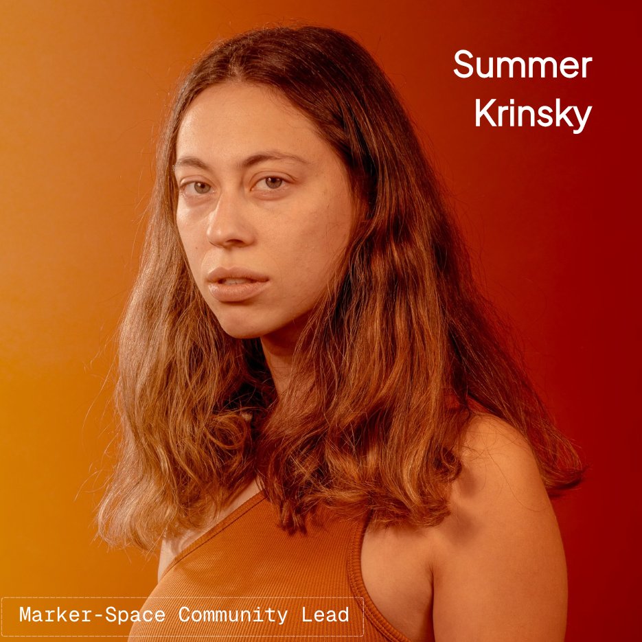 frontiertower's tweet photo. Frontier Tower's Makerspace floor has a new lead: Summer — composer, audio engineer, creative coder, and installation artist. CCRMA grad, Knight New Work grant, work exhibited at Science Gallery + Church of Noise. She's building out hands-on courses, rotating art exhibits, and wild new installations.
Welcome, Summer Krinsky🛠️