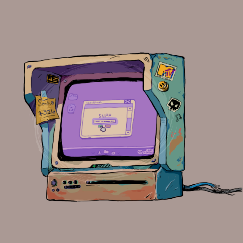 fredddinho's tweet photo. do you remember the MTV era, the sticker-covered computers, and the stuck cds? nostalgic 💜 #gamedesign #gameartist #props #wip #gamedevassets #digitalart https://t.co/eEWuOTPQOw