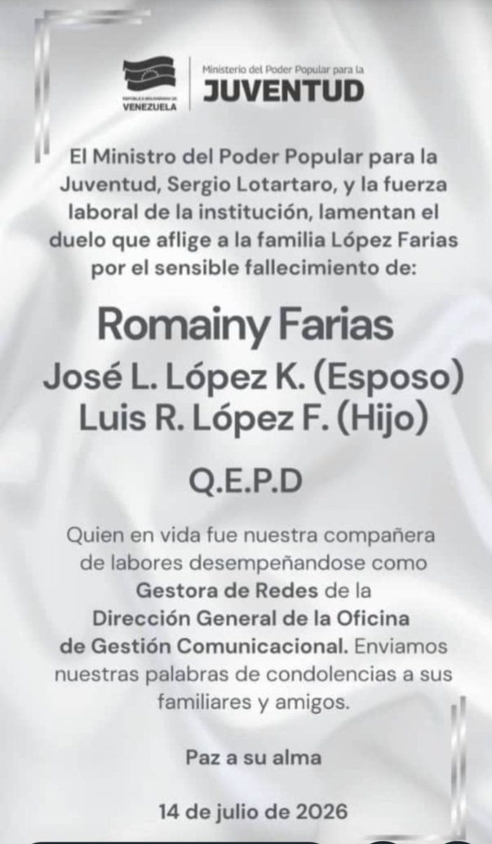 RedPichacosa's tweet photo. Cómo vamos a superar esto 💔🙏🏽
Descansen en paz hermanos Rommy , José Luis y su precioso bebé , Dios los reciba en sus brazos y de fortaleza a su familia y amigos , guerreros de la patria 🇻🇪 hermanos de lucha incansables HASTA LA VICTORIA SIEMPRE !! https://t.co/IjMJexnGmp