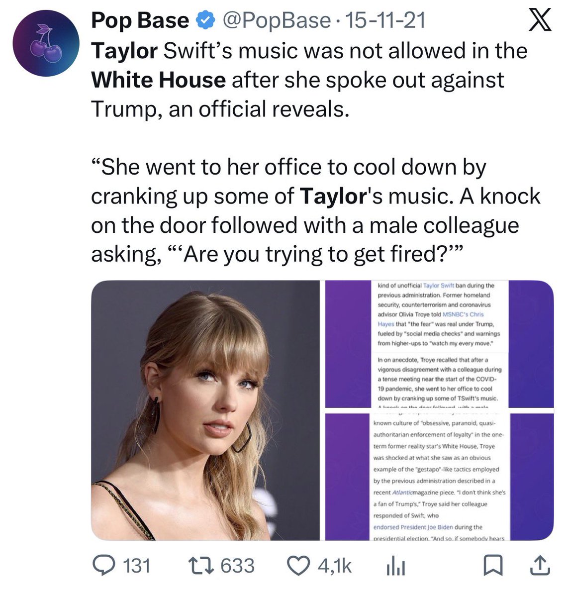Cxmbookss's tweet photo. literalmente taylor mostrando su postura politica en las últimas elecciones y peleandose con Trump en Twitter (más capturas abajo) https://t.co/MEWZqjXl7X