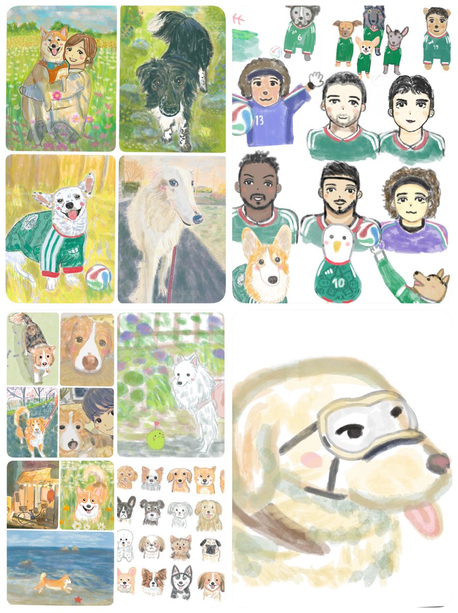 harukaze_illust's tweet photo. メキシコの方初めまして🇲🇽
たくさんのいいねありがとうございます
犬好き絵描きです！
サッカーも好きで最近ではワールドカップのイラストも描いています⚽️

よろしくお願いします🤲 https://t.co/qz8HyNQbwu