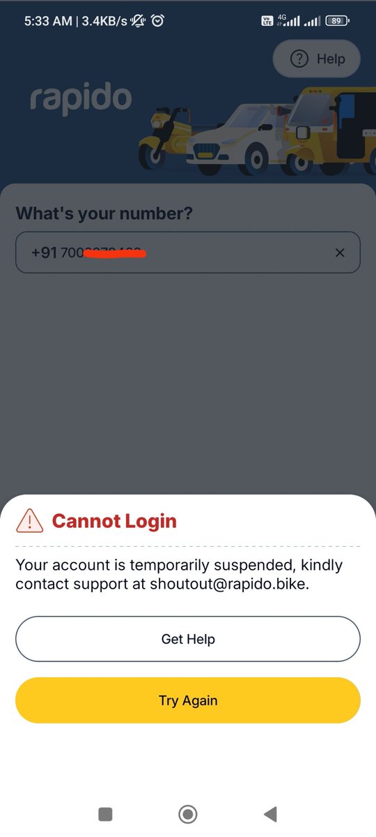 nabajit42's tweet photo. Hi Rapido Team,

This is really frustrating. My account has been suspended without any valid reason. Kindly look into this matter and resolve the issue as soon as possible. I would appreciate your help in restoring my account.
@rapidoapp_ https://t.co/Dds8Vdjm0M