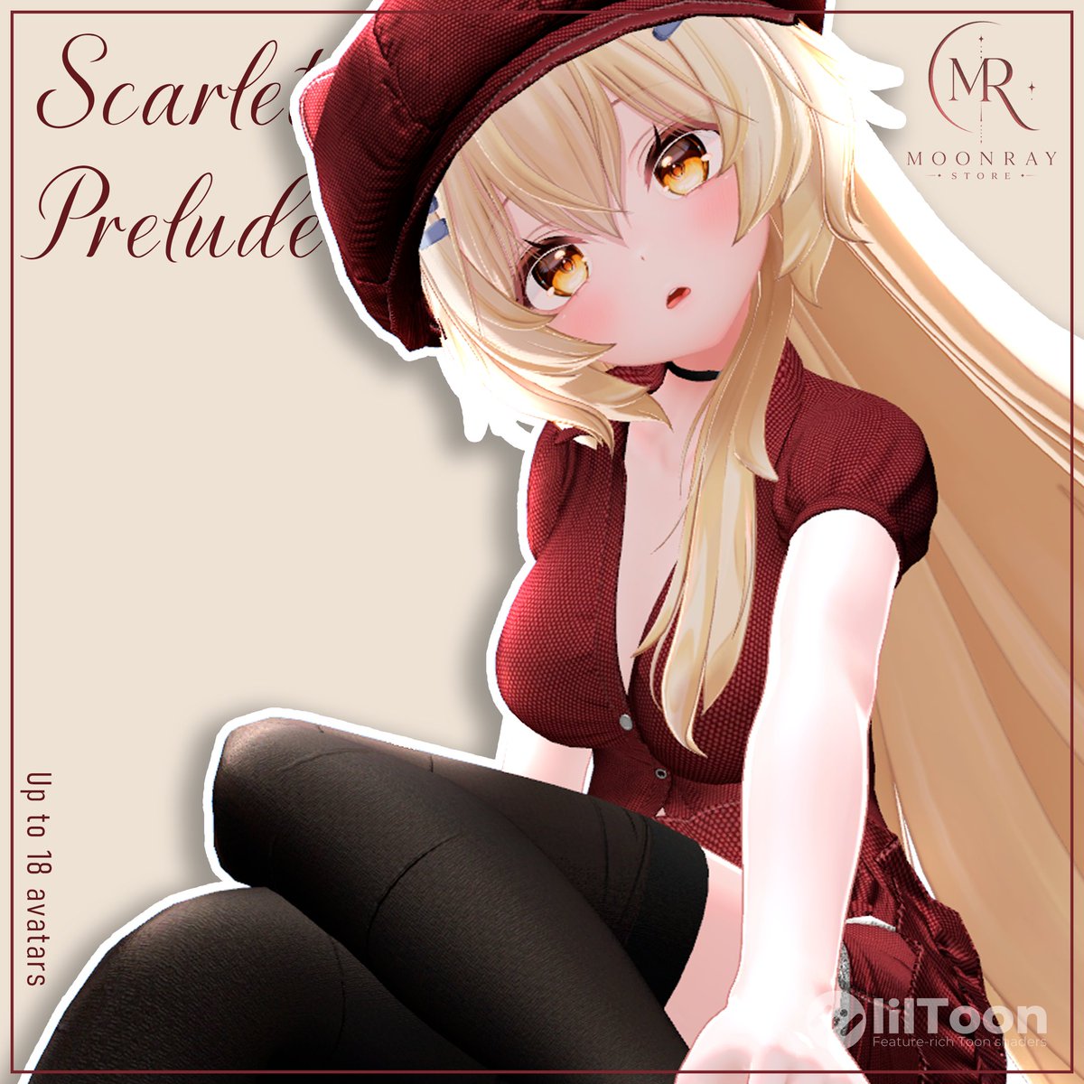 MoonrayStore's tweet photo. ❤️💜 Scarlet Prelude  💜❤️

🎁 衣装3点プレゼント 🎁

❤️ + RT+このアカウントをフォローしてください
🗓️ 締め切り：2026年7月22日

割引ウィーク：25%オフ 💖
2026年07月15日～07月22日
🔹 フルセット
¥4500 ▶ ¥3300
🔹 単品
¥1100 ▶ ¥850

https://t.co/yGEbuET2Nl

#VRChat
#booth_pm
#MoonrayStore
#AvatarClothing
#VRC #BOOTH