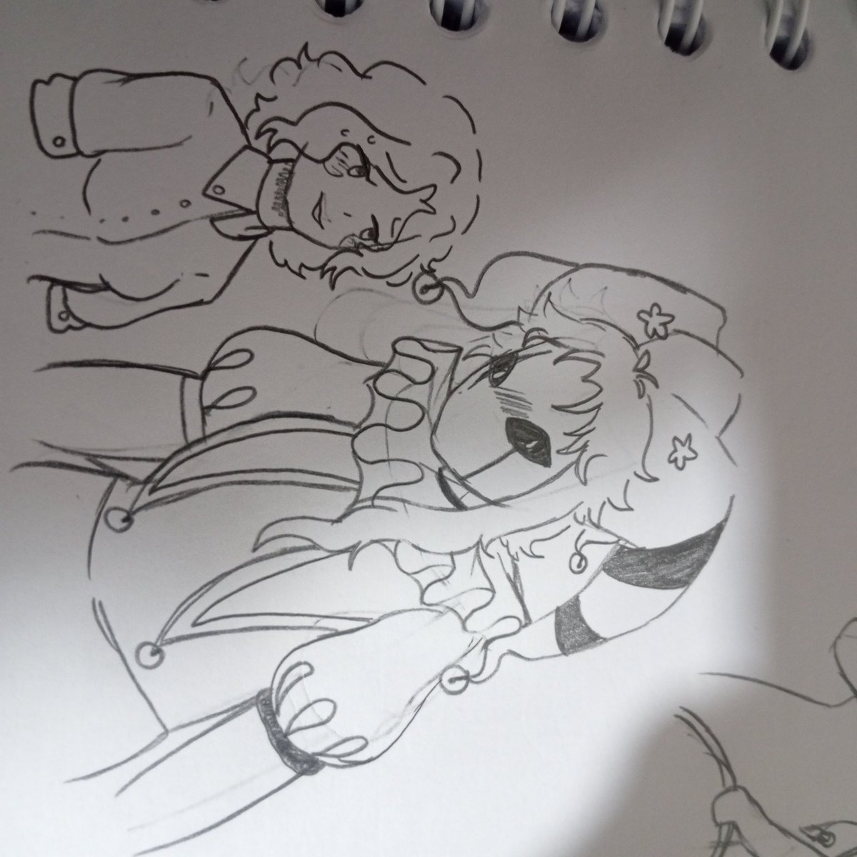 Sunsethappy2's tweet photo. Algunos bocetos de oc mío y Pierrot de The Freak Circus XD.
Primera vez que lo dibujo, aun trato de ver mejor su vestimenta...
#Pierrot #thefreakcircus #oc https://t.co/eL0hMeDBKY
