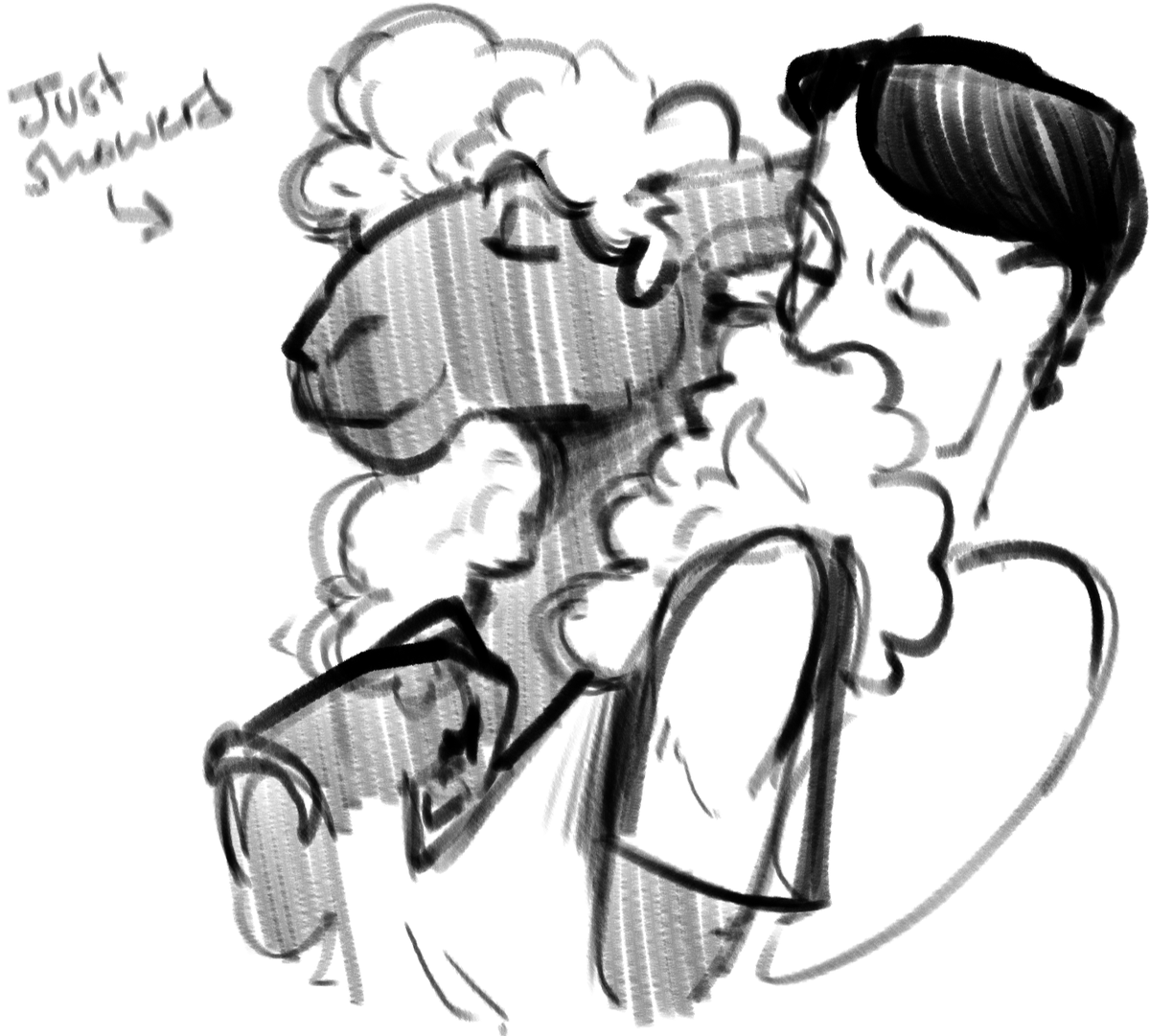lockhmt's tweet photo. Some errant nude sheep doodles I did the other day

Plus John Marathon himself, whom I greatly admire and adore. Its fun to just put yourself in front of the canvas and scribble until smth speaks to ya. https://t.co/kZ7ytiWK1H