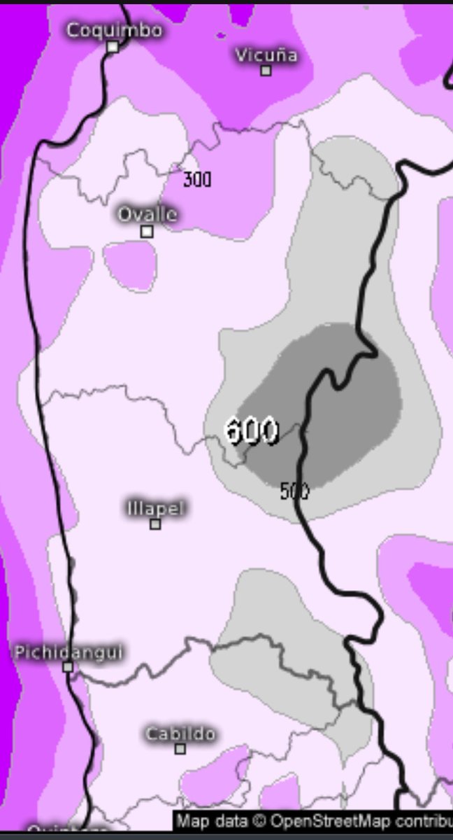 davidurra7's tweet photo. 🚨 La zona Central y norte chico  se prepara para los temporales más fuertes que no se han desarrollado en años, es un área territorial bastante  extensa que tendrá que soportar este patrón lluvioso.

En tan sólo 5 días en algunas zonas caerá lo de un año completo incluso más. 

Según análisis propios y Modelaciones estimo que el temporal en la cordillera de la costa de la región de Ohiggins Metropolitana Valparaíso Coquimbo se intensificara a severo por el tipo de geografía y el ascenso del río atmosférico con lluvias torrenciales y fuertes vientos similar a lo de Valdivia unos días atrás pero una área más extensa

La región de Coquimbo se verá muy afectada por estos temporales, Illapel espera mas de 300mm sobretodo hacia los cerros.

Comparto imágenes de montos del ECMWF hasta el miércoles de la próxima semana para estas regiones