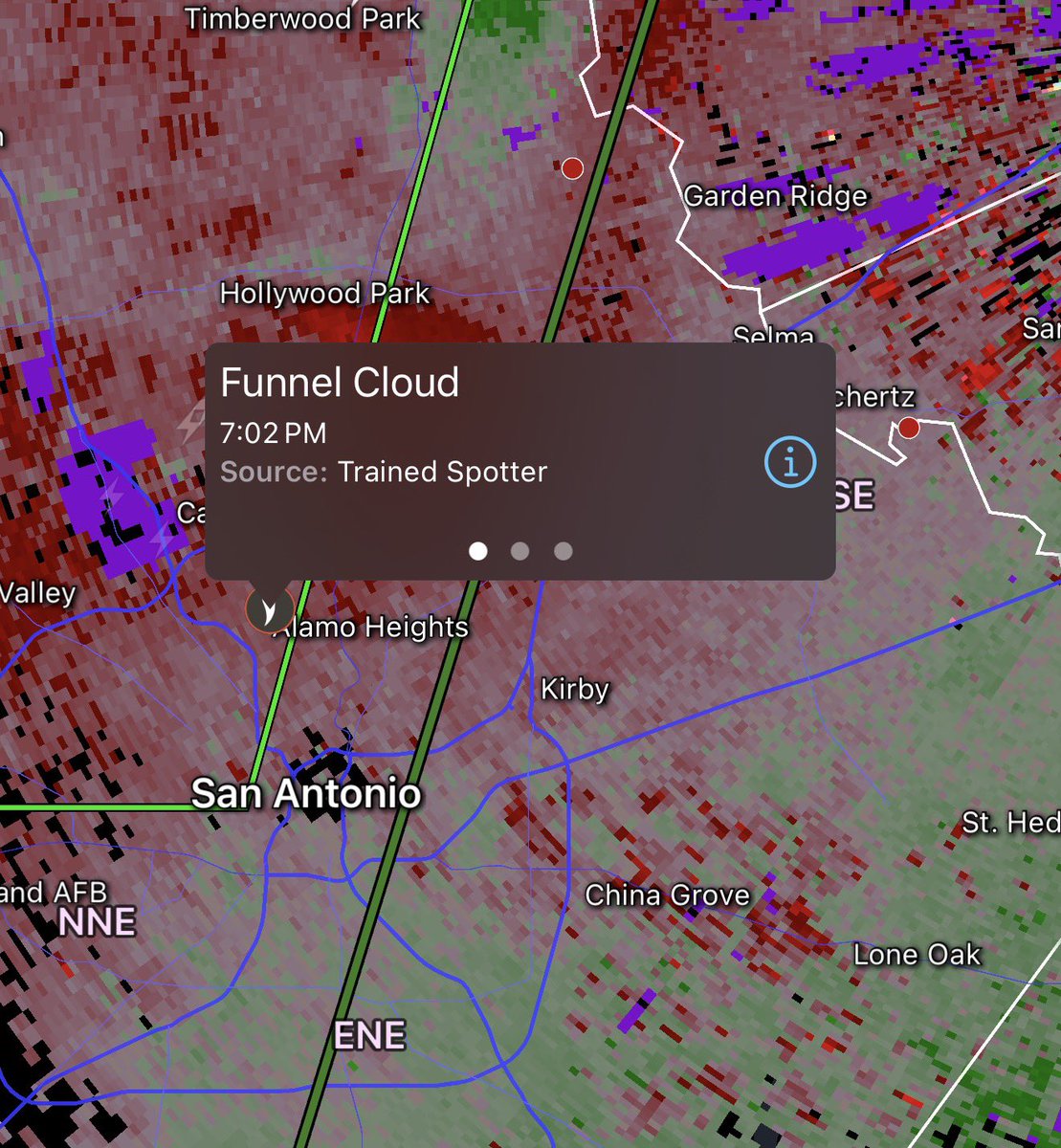 jpetramala's tweet photo. I want to shake the American Airlines pilots hand who landed us around this tornado warned storm in San Antonio. Favorite funnel cloud intercept of the year. 🫡 #txwx https://t.co/BmwUj4RUiD
