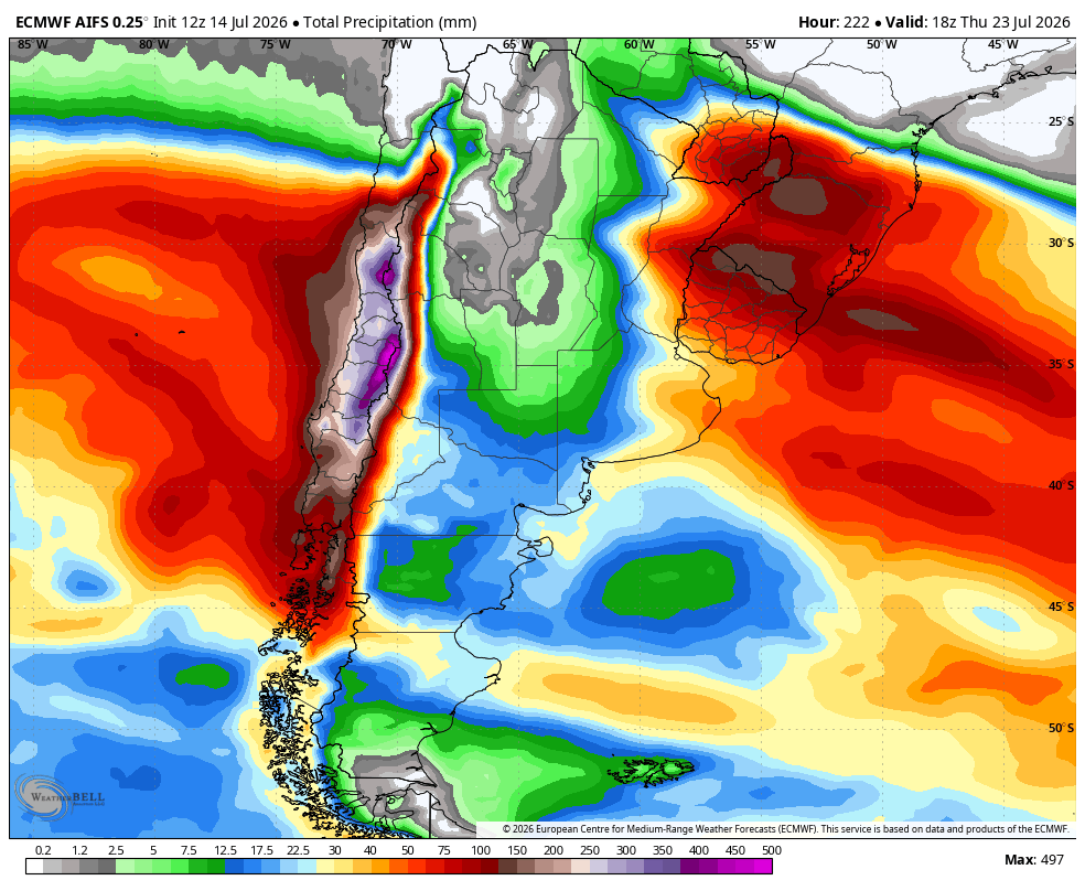 TiempometVx's tweet photo. 🚨 Alarma meteorológica: un evento potencialmente histórico amenaza a Atacama, el norte chico y la zona central. 200–450 mm de lluvia y ráfagas de 80–100 km/h podrían desencadenar inundaciones, crecidas y aluviones de gran magnitud. todo parte el jueves #Chile #ElNiño https://t.co/mvXkxQQIx0