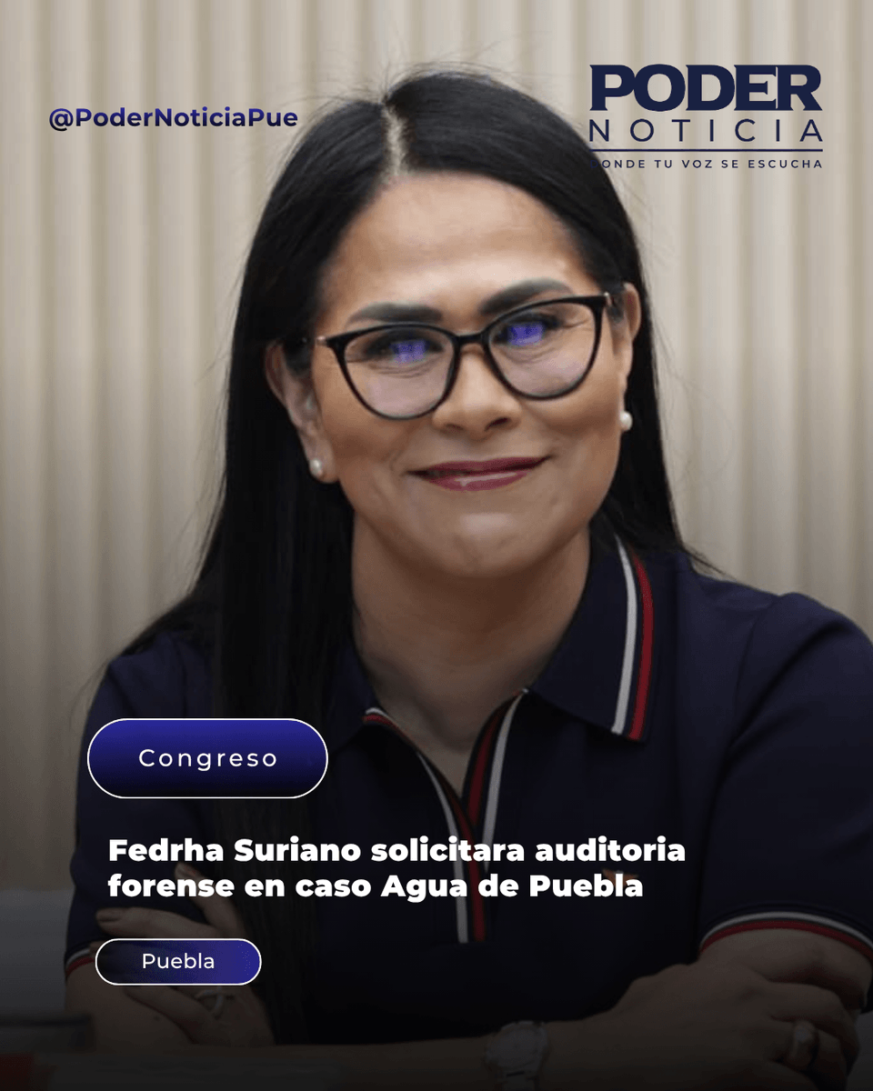 PoderNoticiaPue's tweet photo. 👩🏻⚖️ @FedrhaSuriano solicitara auditoria forense en caso @AguadePuebla
➡️ La diputada afirmó que la revisión permitirá definir las acciones legales y administrativas necesarias para garantizar...
➡️ Entérate aquí: https://t.co/RAR4sw736C
@CongresoPue
#PoderNoticiePue #DondeTuVozSeEscucha