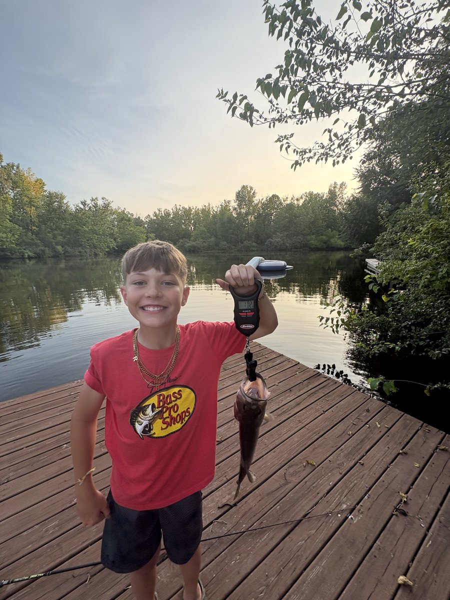 samcanary's tweet photo. @BassProShops my son caught this monster on a trick worm from @BassProShops tackle box! https://t.co/UURhTFhFgu