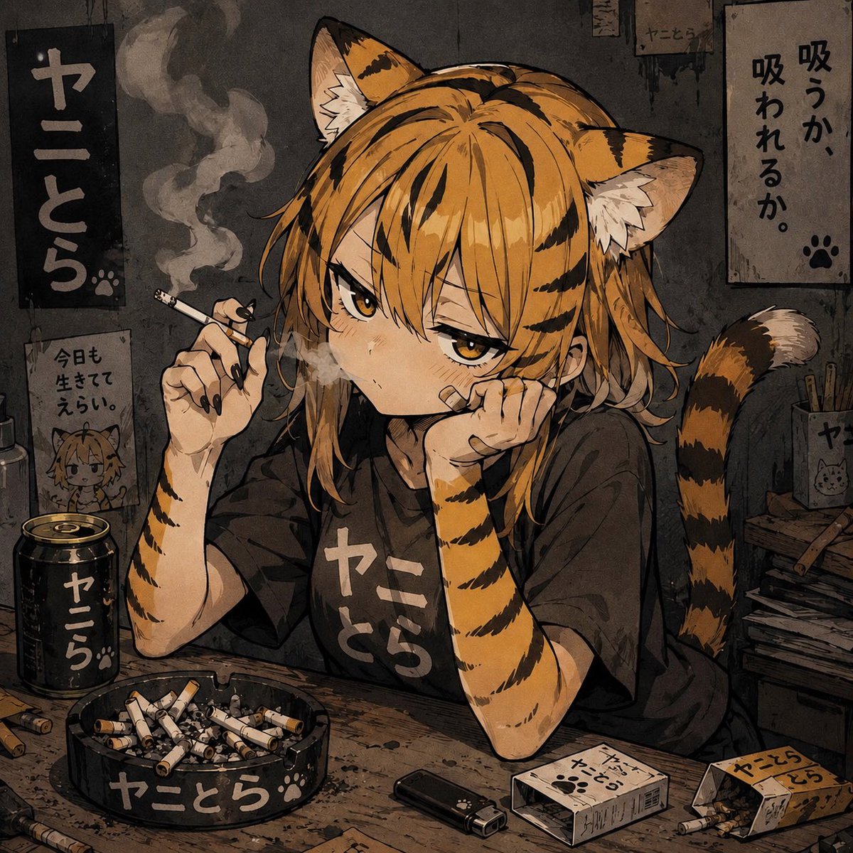 ヤニとら🚬🐅 #ヤニねこ