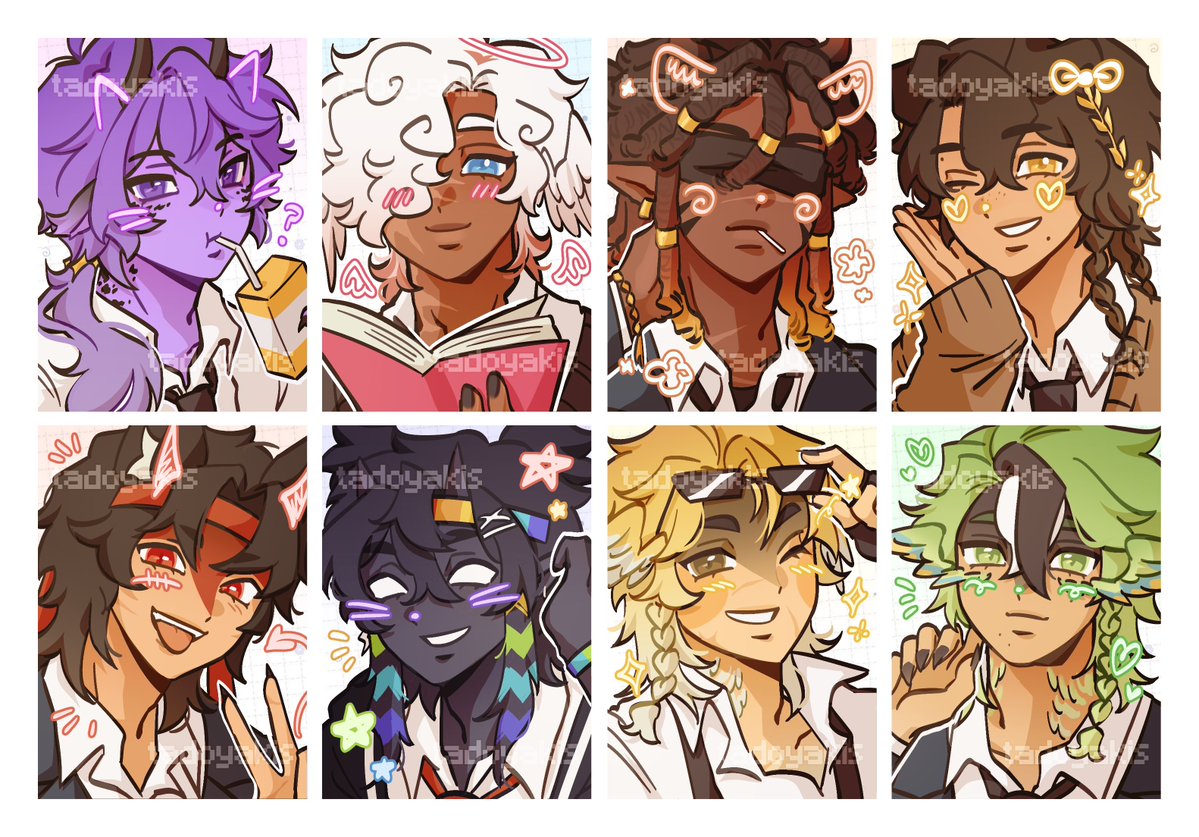 tadoyakis's tweet photo. after a very long delay, i've finally finished these.. uu school au photocards and keychains! 💗 #unstableuniverse

https://t.co/N03XyOXdJ9 https://t.co/I6wtE2D6sv