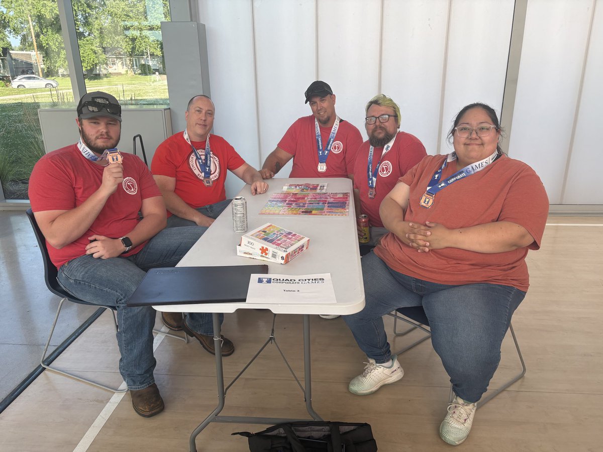 qccorpgames's tweet photo. Division 2 Speed Puzzle
🥇Vibrant Credit Union (14:10 time)
🥈IMEG 
🥉Lincoln Electric Automation https://t.co/eLNUXxOWby