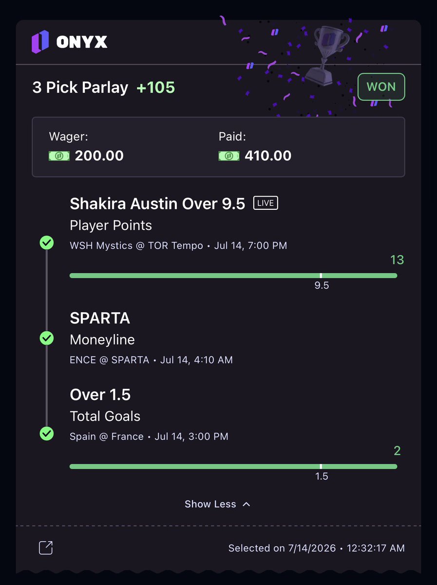 BaneSquad_'s tweet photo. Gotta love @OnyxOdds 💰💰💰

$1,000 secured https://t.co/f0jTchT0gg
