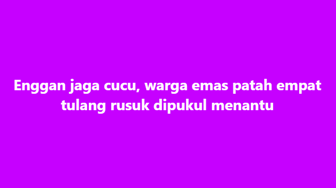 SinarOnline's tweet photo. Enggan jaga cucu, warga emas patah empat tulang rusuk dipukul menantu

Seorang wanita di wilayah Zhejiang, timur China ditahan selepas didakwa memukul ibu mentuanya sehingga patah empat tulang rusuk kerana berang wanita warga emas itu lebih mengutamakan teman lelaki berbanding menjaga cucu.

#Sinarglobal #china #menantu

Artikel https://t.co/gbLFRYKsk5