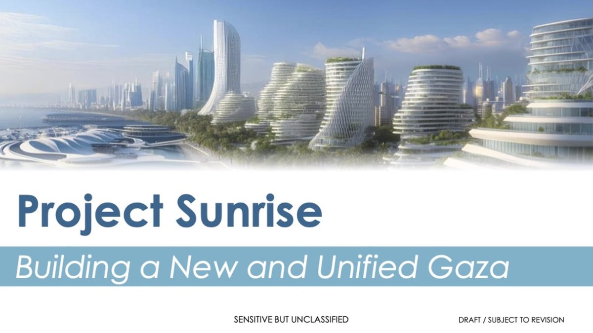 FitzMcKinney's tweet photo. Trump Jr. and brother Eric have a vested interest in Netanyahu's genocide in Gaza. 

If Netanyahu pounds Gaza flat, it will save the boys millions in demolition costs. 

In Davos they revealed their plans for the "Sunshine" Riviera, with "New Gaza" as the centerpiece. https://t.co/Fk1YVk6MOT