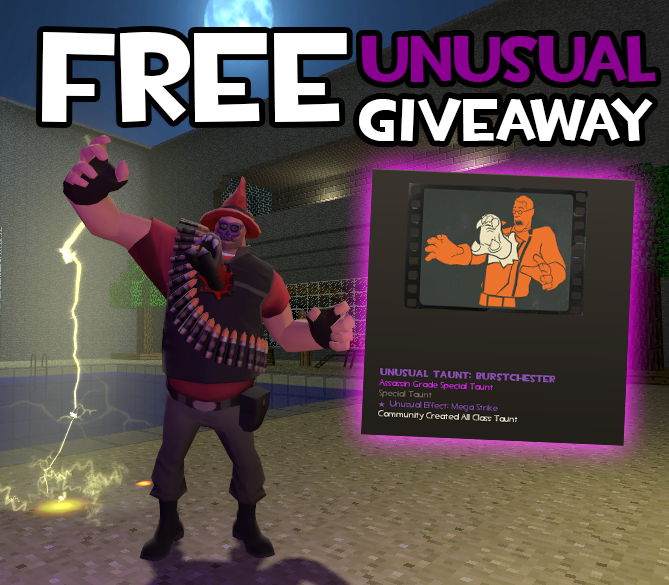 MerchantTF's tweet photo. FREE TF2 ALL CLASS UNUSUAL TAUNT GIVEAWAY! 💵
Follow this steps to participate:

💰Follow @MerchantTF
💰Like this post
💰Comment this post
💰Repost it

Winner will be picked soon! Good luck! 🤑🤑🤑
#tf2 #teamfortress2 https://t.co/jkn7d9uVY1