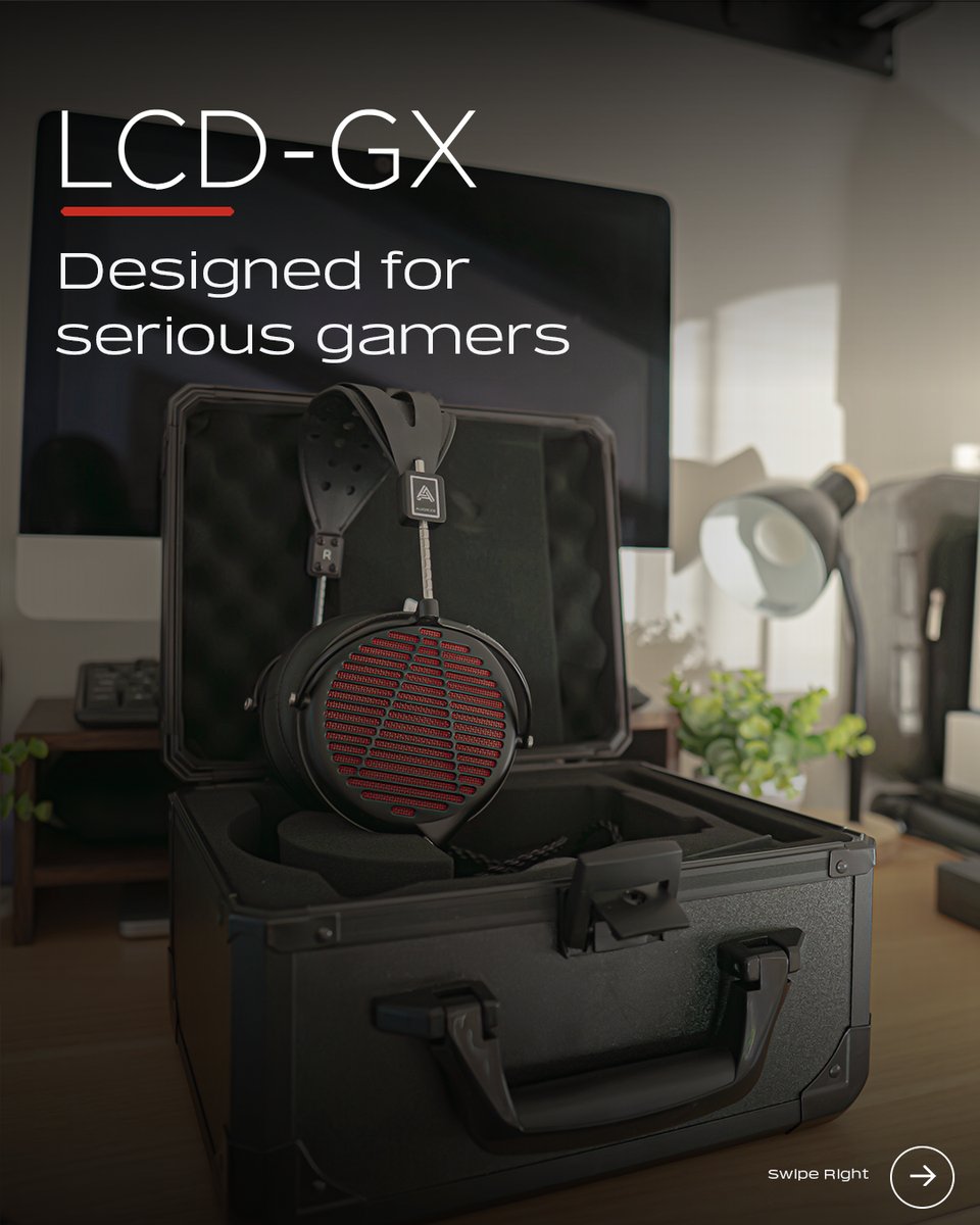 Audeze's tweet photo. For the room you control. LCD-GX brings open back planar detail to a dedicated gaming setup.
#Audeze #LCDGX #GamingAudio #PlanarMagnetic #GamingSetup #HearBeyond https://t.co/qAI1cULwOA