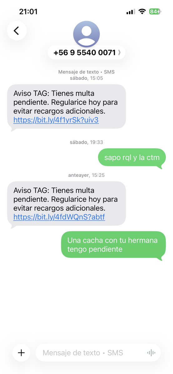 Spresso_Martini's tweet photo. alguna vez les han respondido de vuelta a los SMS del TAG o del supuesto “pedido”???? 😹😹😹😹 https://t.co/TgCploILaV