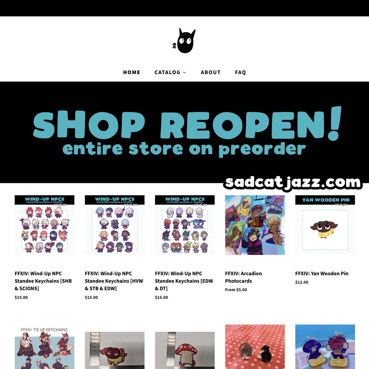 rokudo's tweet photo. my store is finally open again! everything is on preorder, shipping late august. a few listings have been reworked and some new designs have been added!  

i'm working on rebuilding after losing everything in the fire, so your support means the world! https://t.co/jRapioymmd