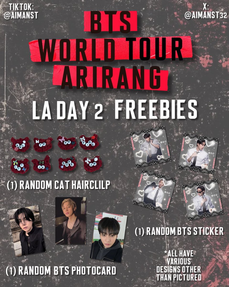 aimanst32's tweet photo. ARMY!!!

I’ll be handing out freebies for the BTS Arirang World Tour at Sofi Stadium D2! 

Hope to see yall there!! 💜💜 

#BTS #BTS_ARİRANG #BTS_WORLDTOUR #BTSARMY #BTS_ARIRANG_WORLDTOUR https://t.co/l9iSKWknUt