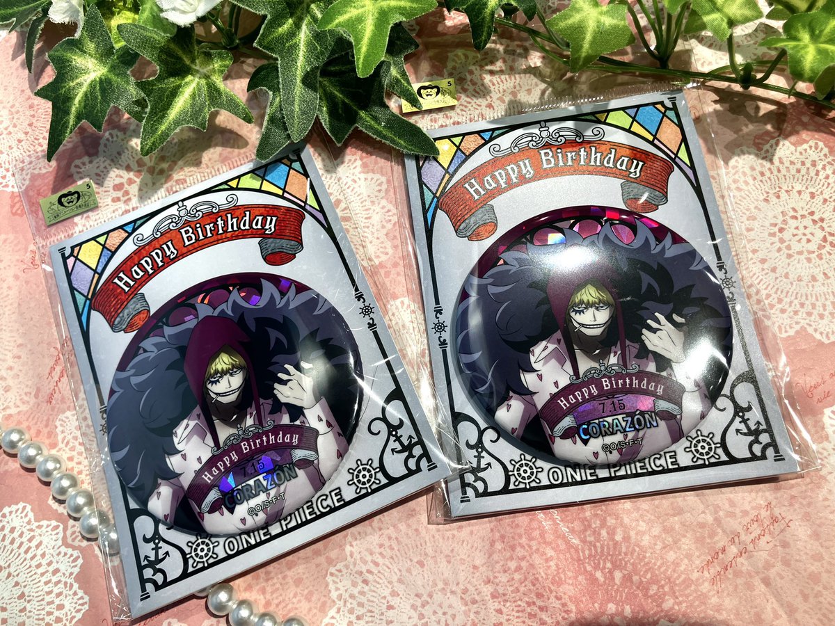 ONEPIECE ワンピース バースデーホログラム缶バッジ キラー おすすめ商品】麦わらストア限定 ワンピース HBDステンドグラス風