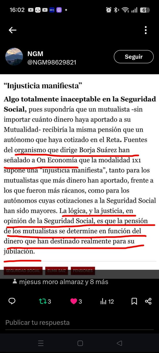 lawyermalaga's tweet photo. Sra. Ministra @SaizElma,Sr. @CorujoBorja ,no más agravios  al mutualista alternativo,no olviden  aclarar en la PL sobre la pasarela al reta, la gestión y situación del excedente de nuestros fondos,una vez cubierto la cuantía a  bases mínimas.
El Sr.@CorujoBorja ya se pronunció 👇 https://t.co/SeU5IOVIcV