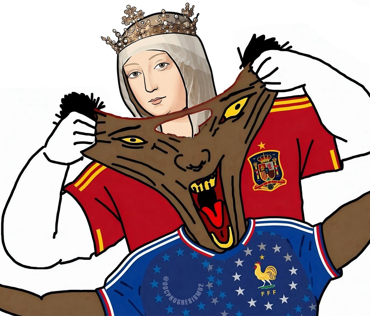 fainisyo's tweet photo. Les memes qui traînent chez les espagnols depuis hier soir. Ça cache même plus son racisme c'est affligeant https://t.co/sptpQf29Xw