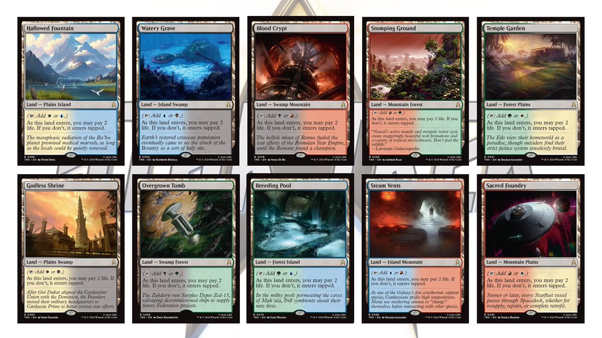 MTGスタートレック」 ショックランド全10種の通常版とLCARS版をまとめ
