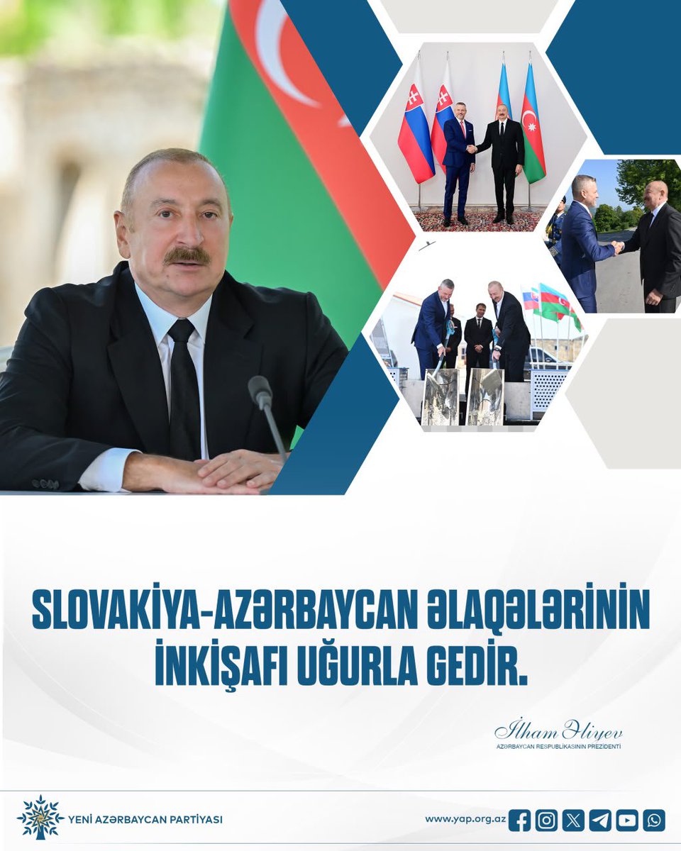 Senan_Huseynli_'s tweet photo. Prezident İlham Əliyev:
"Şadam ki, Slovakiya-Azərbaycan əlaqələrinin inkişafı uğurla gedir. Bizim siyasi təmaslarımız müntəzəm xarakter alır".

14.07.2026-cı il,
Şuşa şəhəri https://t.co/ratdJtaWTu