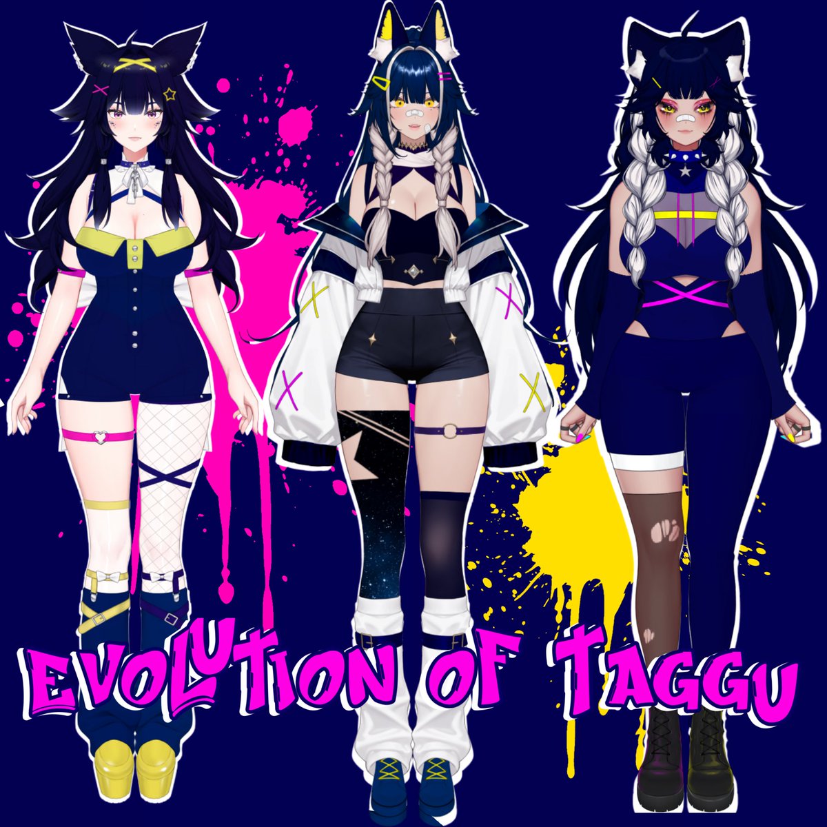 TagguVT's tweet photo. Evolution of Taggu! The Graffiti Gryffin! 

#FLOOFCustomizable #LizMetaCustomizableVtuber #Live2D #VtuberEN https://t.co/582txh4qSE