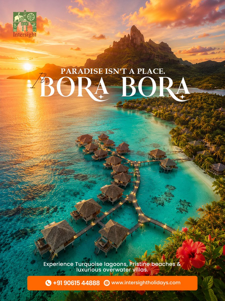 IntersightGroup's tweet photo. Bora Bora is calling! 💙

Crystal-clear lagoons, overwater villas, and sunsets you'll never forget. Whether it's your honeymoon or your next dream escape, paradise starts here.

📍 Book with Intersight Holidays
📞 +91 90615 44888 https://t.co/elMFTpdM1M