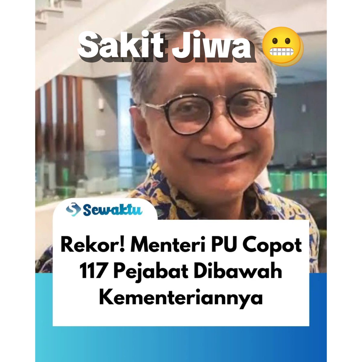 Naandaa27's tweet photo. Info yg lagi viral : 117 orang pegawai @KemenPU dicopot/dimutasi ‼️ 
Apa gara2 si Doddy ini gagal nonton Piala Dunia ?
Sakit jiwa nih aki2, kader dari @PDemokrat bukan ya ?

Daripada 117 org jd korban, mending dia yg dicopot ga sih https://t.co/6NH8jUfMPZ