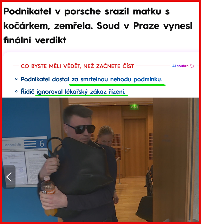 FialovaD's tweet photo. Takto dopadl zakladatel iniciativy Za společného prezidenta (Petra Pavla), pan podnikatel Adam Coubal.

Spravedlnost level české soudy. Takže úmyslně ignoroval zákaz řízení od lékaře, zabil matku a podmínka.

Běžte do prdele s takovými soudy. 🤮
https://t.co/jgOLDdXHWS https://t.co/BDbZ9R2gLE