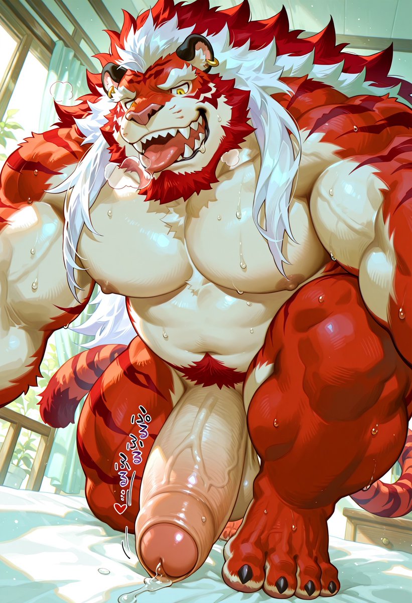 c14996207's tweet photo. Ai tiger Right (NSFW) morning -2 https://t.co/r4ctyYcgen