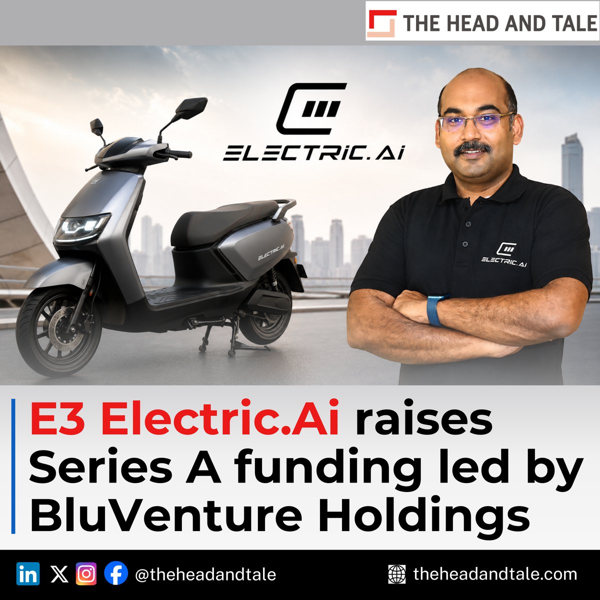 theheadandtale's tweet photo. @E3Electric_ai has raised Rs 100 crore ($10.5 million) in a Series A funding round through a mix of equity and debt financing.
https://t.co/ILFlt387ZX
#E3ElectricAi #SeriesA #BluVenture #Funding #AI https://t.co/rVDke9fhDa