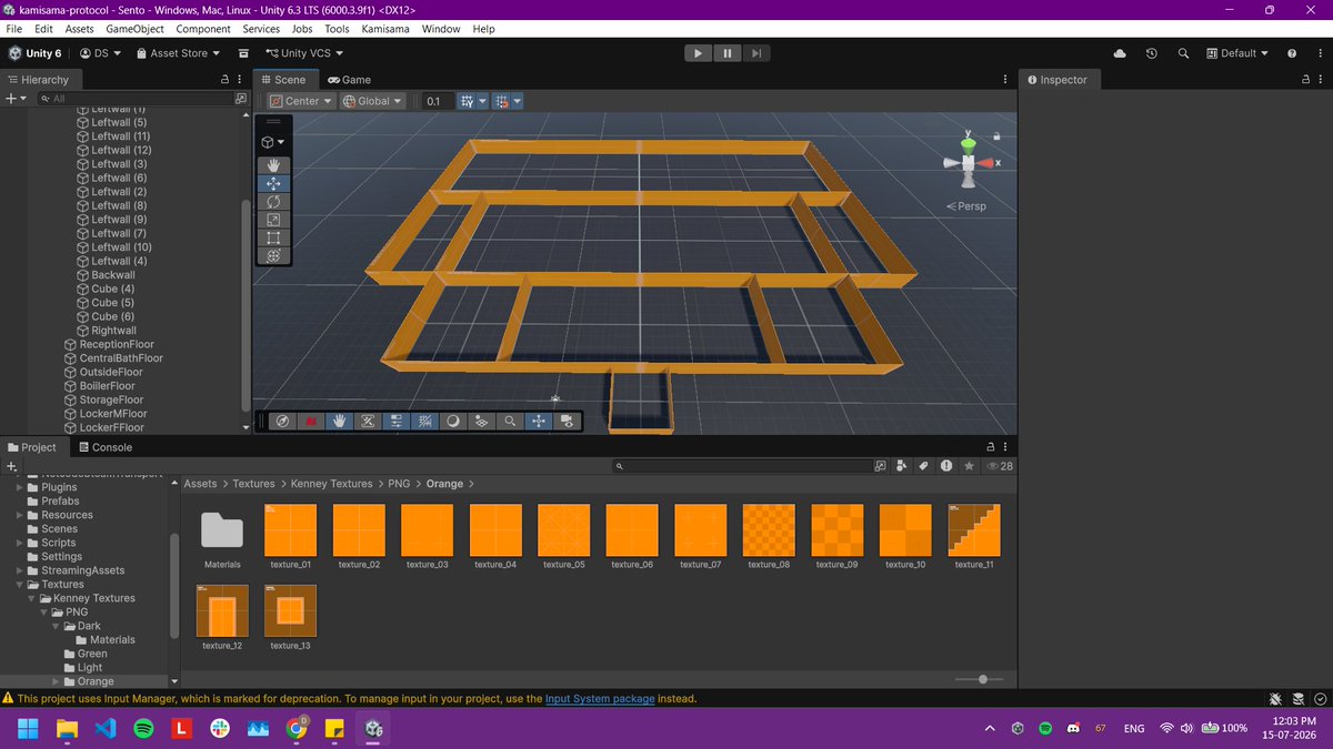 notblackbuck's tweet photo. Kamisama Protocol :
Implementing the map (i new to dis),  Still not sure about proportions of walls, ground area and all.
Also for Horror 3d multiplayer genre is this map too small or big? Have seen phasmophobia maps are decent size which are big inspiration for me.
#IndieHorror https://t.co/yyovIhmsU1