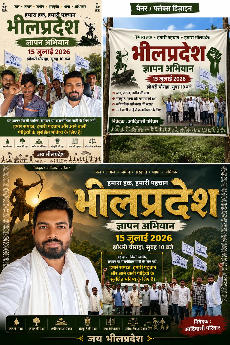 anujsarpota's tweet photo. हमारा मान सम्मान सपनो का भील प्रदेश 
#हमारी_मांग_भीलप्रदेश https://t.co/N9cMiOtKEU